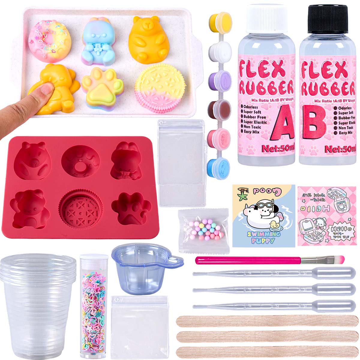 Donut Mold Silicone - Taba Squishy Yapım Seti Esnek Kauçuk