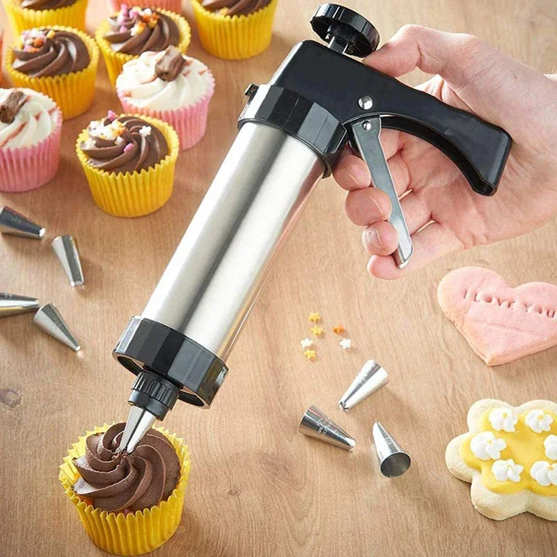 Churros Maker Gun - Kurabiye Şekillendirme Tabancası Seti Paslanmaz Çelik