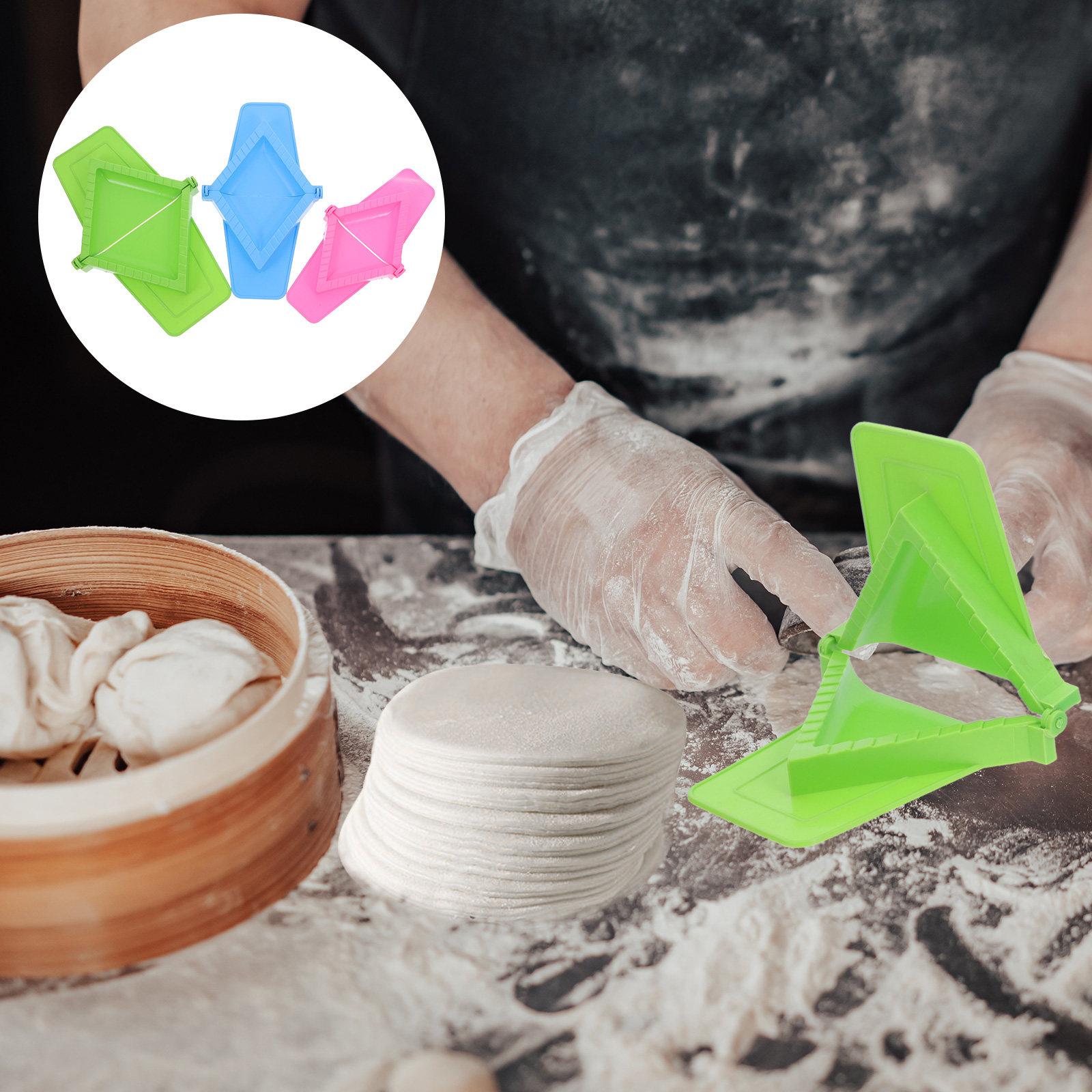 Potsticker Mold - 3 adet hamur tatlısı yapma makinesi