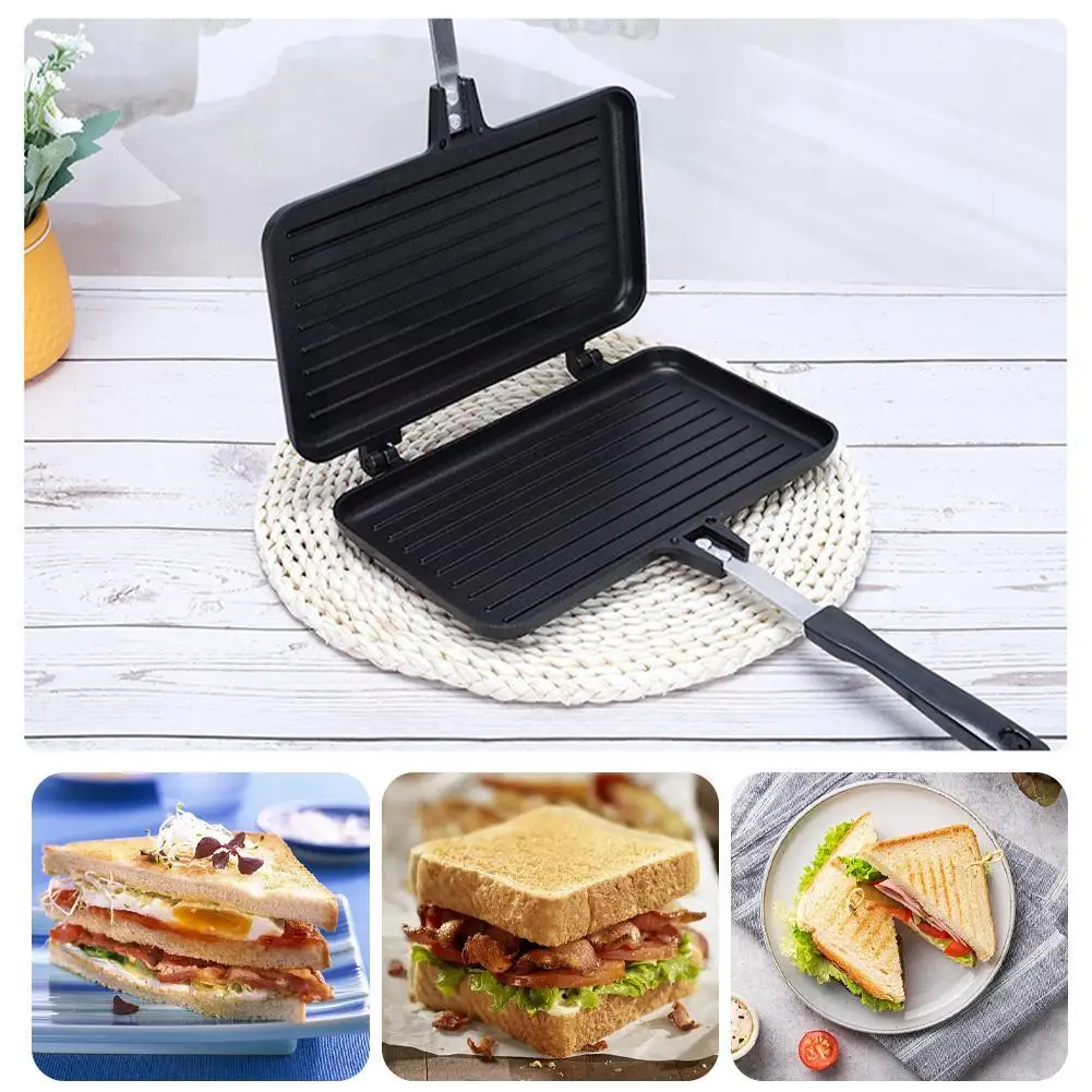 Mini Pancake Griddle - Çift Taraflı kızartma tavası Yapışmaz Sandviç