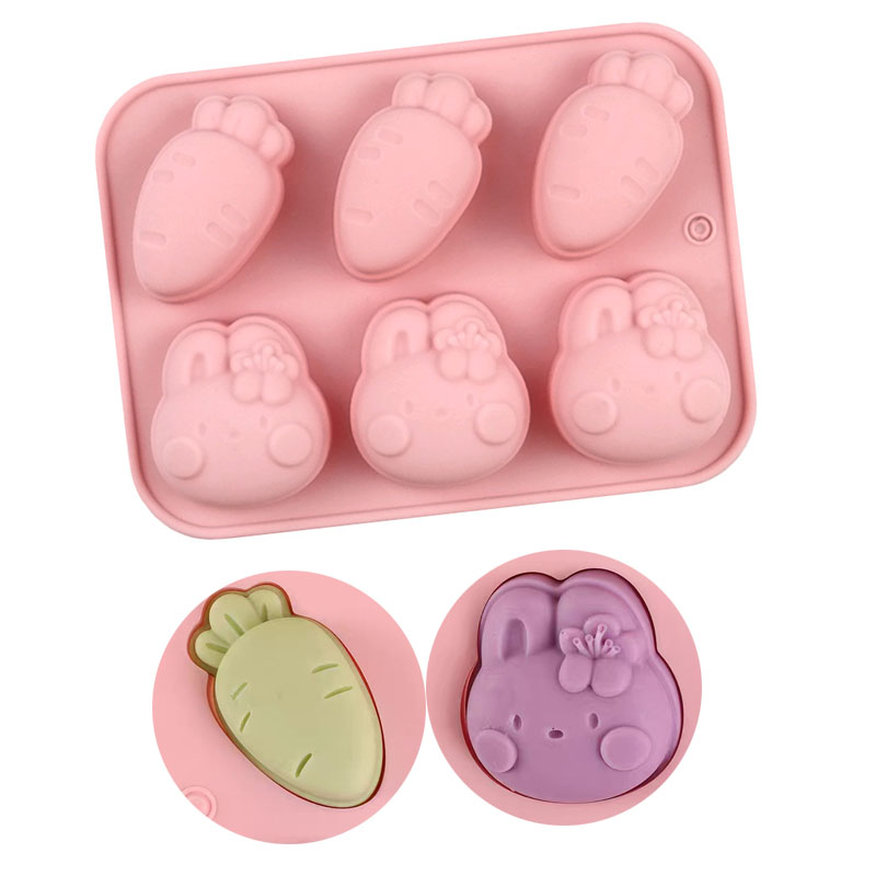 Bunny Cake Mold - Karikatür silikon kalıp Tavşan Havuç Kurabiye