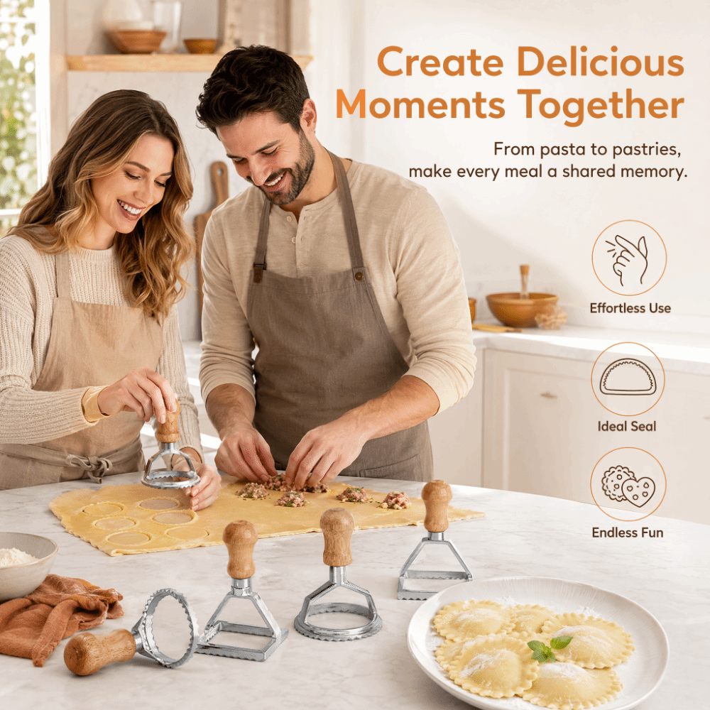 Dumpling Press Set - 7 Parçalı Bireysel Dik Ravioli Kesici