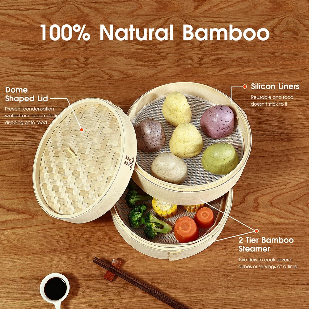 Bambu vapur sepeti kapaklı ham - Bao Steamer Bamboo incelemesi ve fiyatı